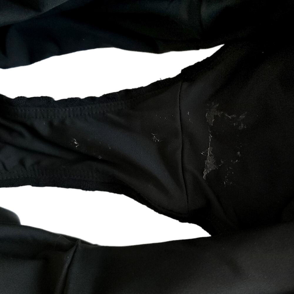 AMAIO Solene belted jacquard maillot one piece textured black luxe swimsuit Sz S - Picture 6 of 12